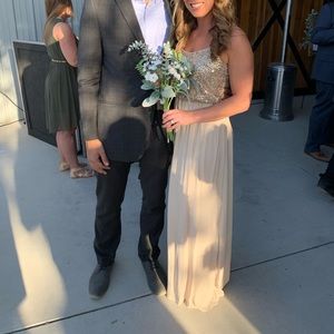 Gold David’s Bridal Maxi Dress